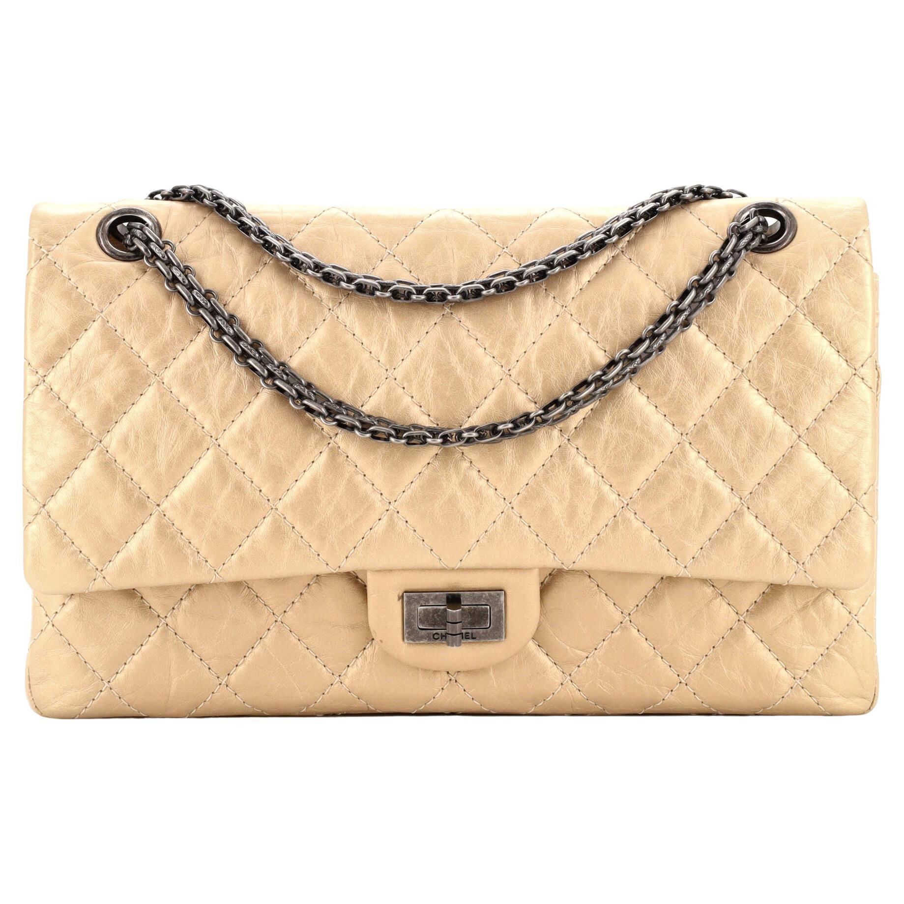 Handbags Chanel Chanel 2.55 Reissue Jumbo Gold Aged Calfskin Ruthenium