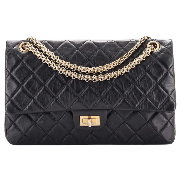 Chanel Black Quilted Aged Calfskin 2.55 Reissue Phone Case Gold Hardware, 2005 (Very Good), Womens Handbag