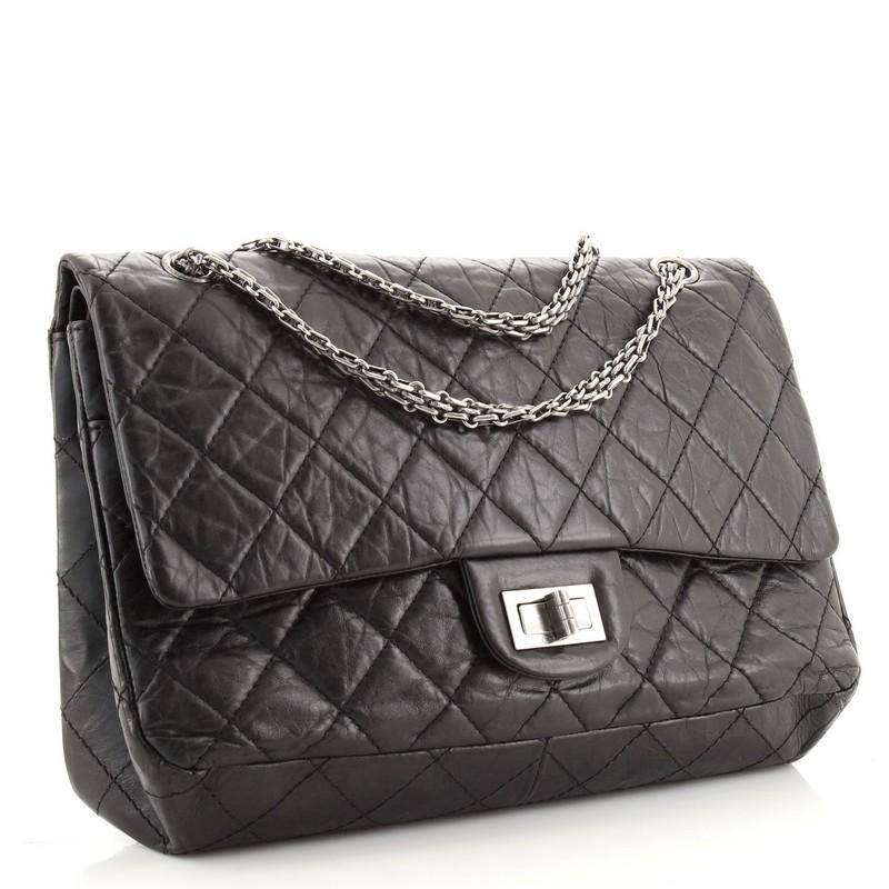 Black Chanel Reissue 2.55 Flap Bag Quilted Aged Calfskin 227