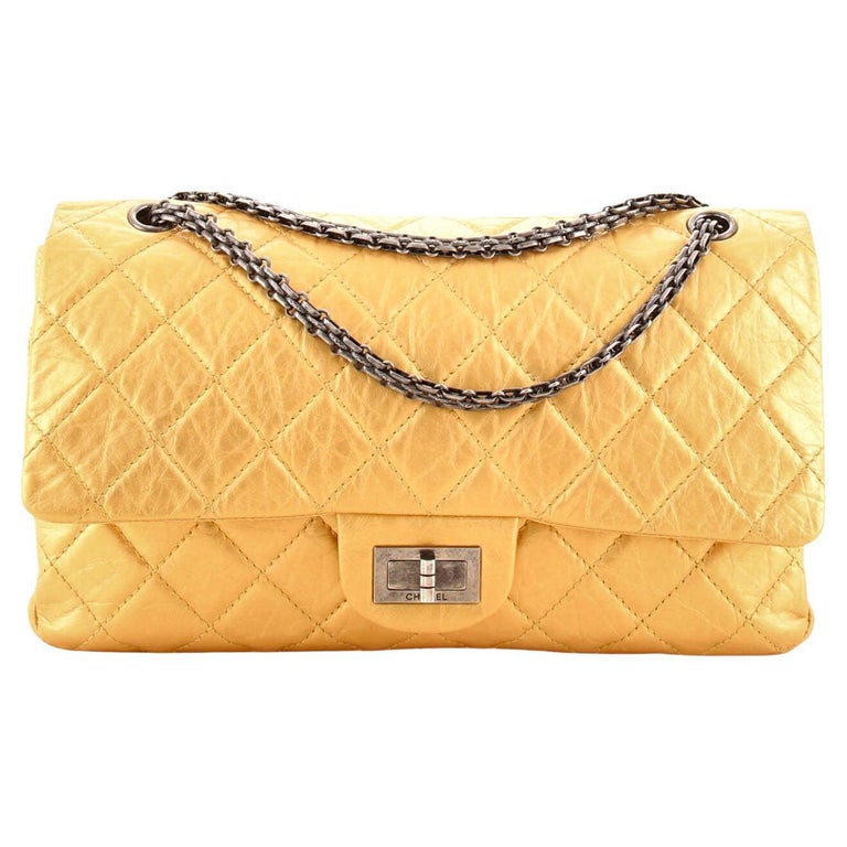 Chanel White Aged Calfskin Quilted 2.55 Reissue 227 Flap