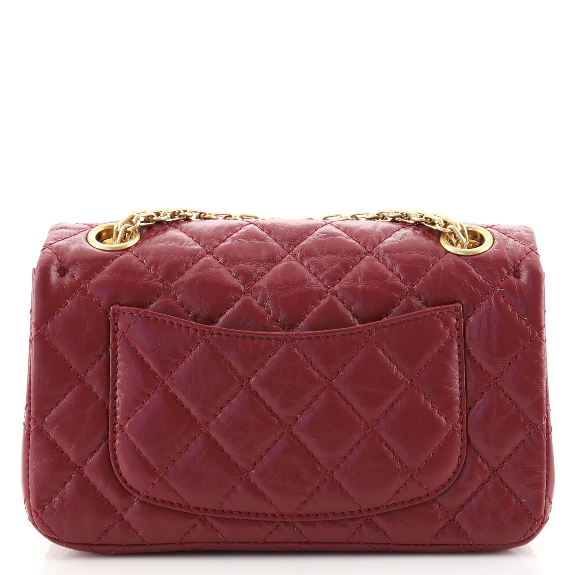 Brown Chanel Reissue 2.55 Flap Bag Quilted Aged Calfskin Mini