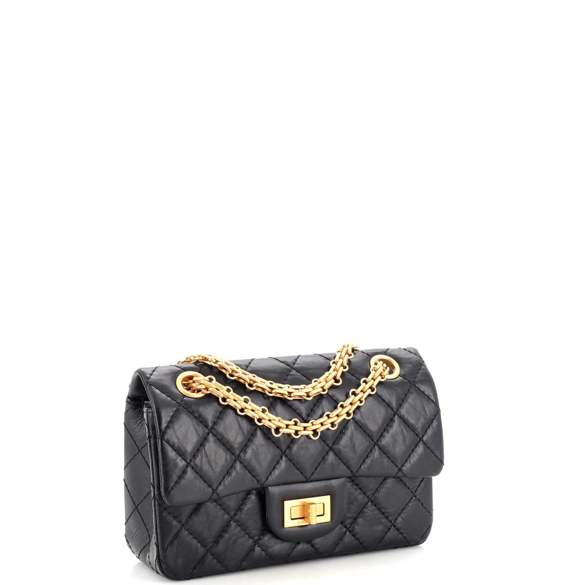 Chanel Reissue 2.55 Flap Bag Quilted Aged Calfskin Mini In Good Condition In NY, NY