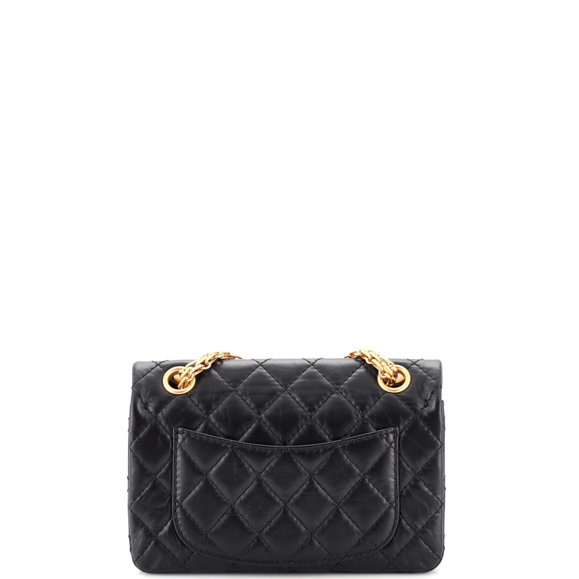 Women's or Men's Chanel Reissue 2.55 Flap Bag Quilted Aged Calfskin Mini