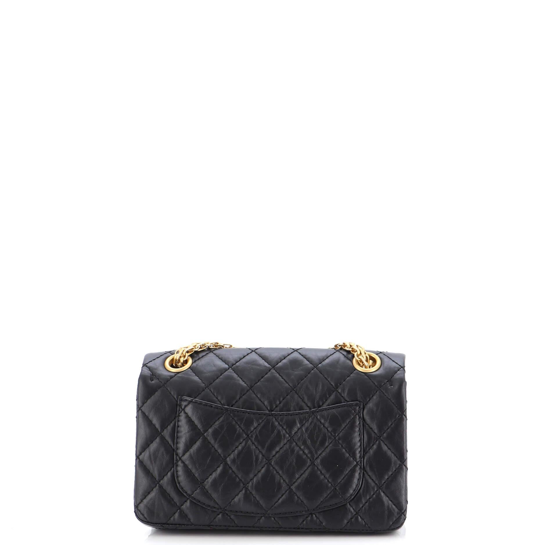 Women's or Men's Chanel Reissue 2.55 Flap Bag Quilted Aged Calfskin Mini