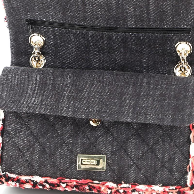 Chanel Reissue 2.55 Flap Bag Quilted Denim with Tweed Fringe 225 In Good Condition In NY, NY