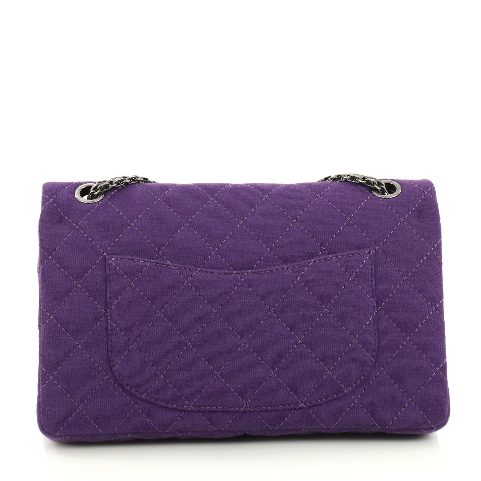 Purple Chanel Reissue 2.55 Flap Bag Quilted Jersey 226