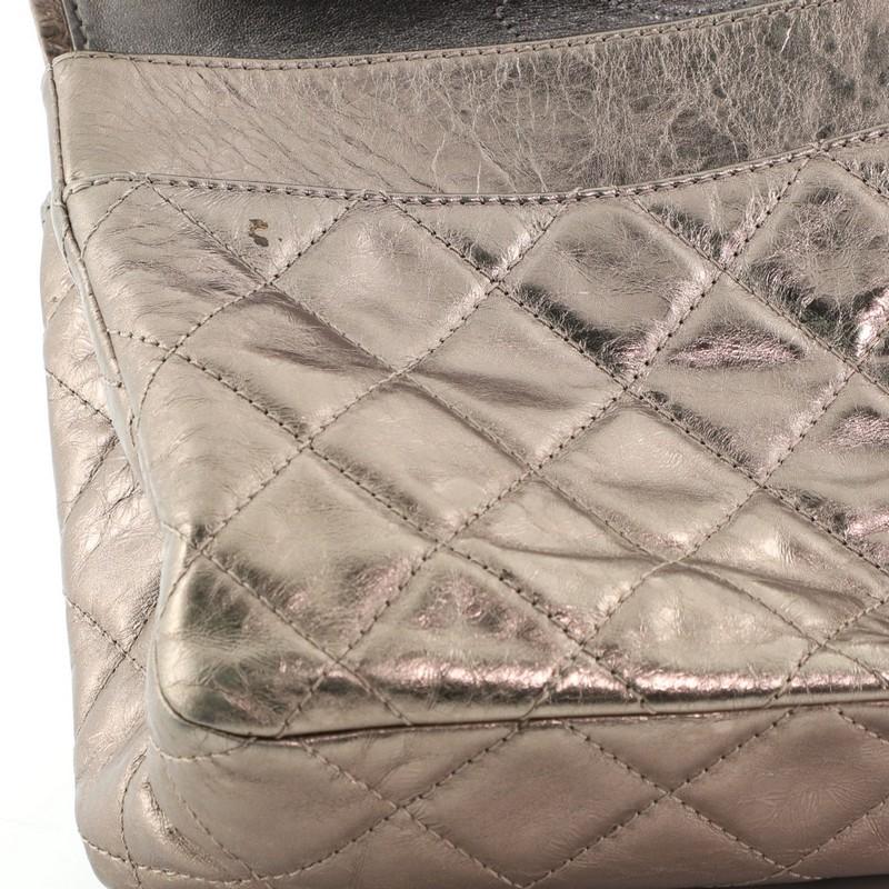 Women's or Men's Chanel Reissue 2.55 Flap Bag Quilted Metallic Aged Calfskin 22