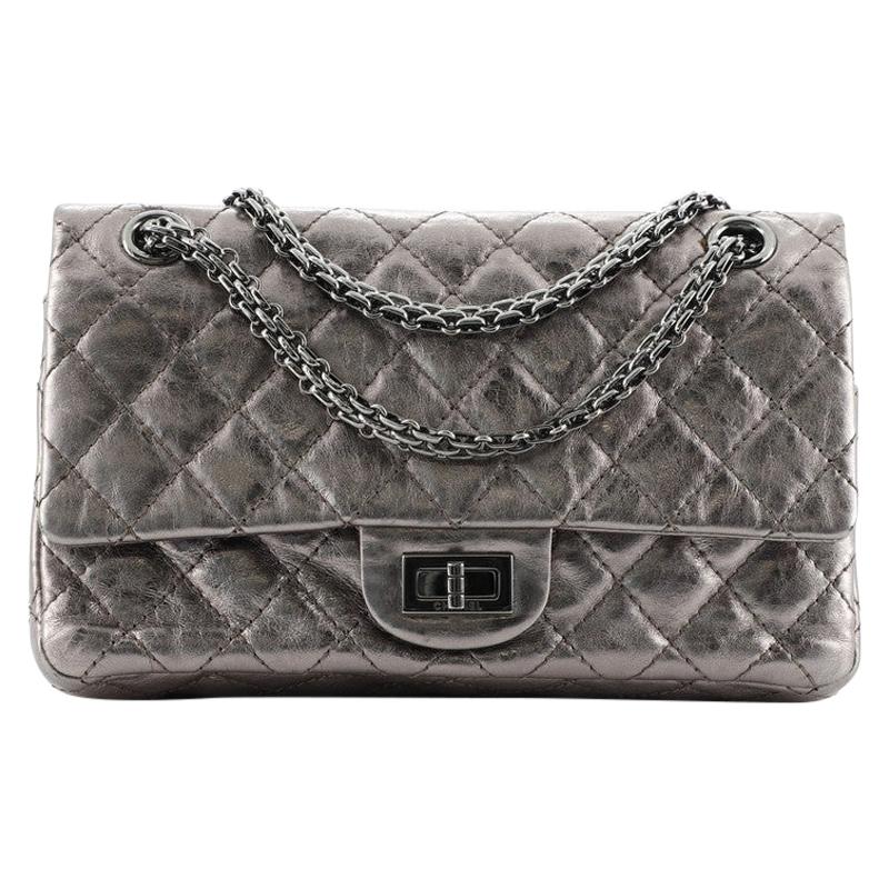 Chanel Metallic Brown Chevron Quilted Leather Reissue 2.55 Classic 225 Flap  Bag at 1stDibs