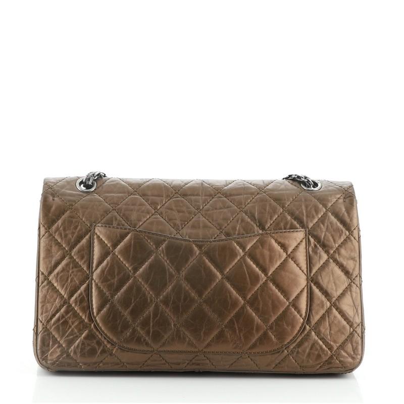 Chanel Reissue 2.55 Flap Bag Quilted Metallic Aged Calfskin 227 In Good Condition In NY, NY