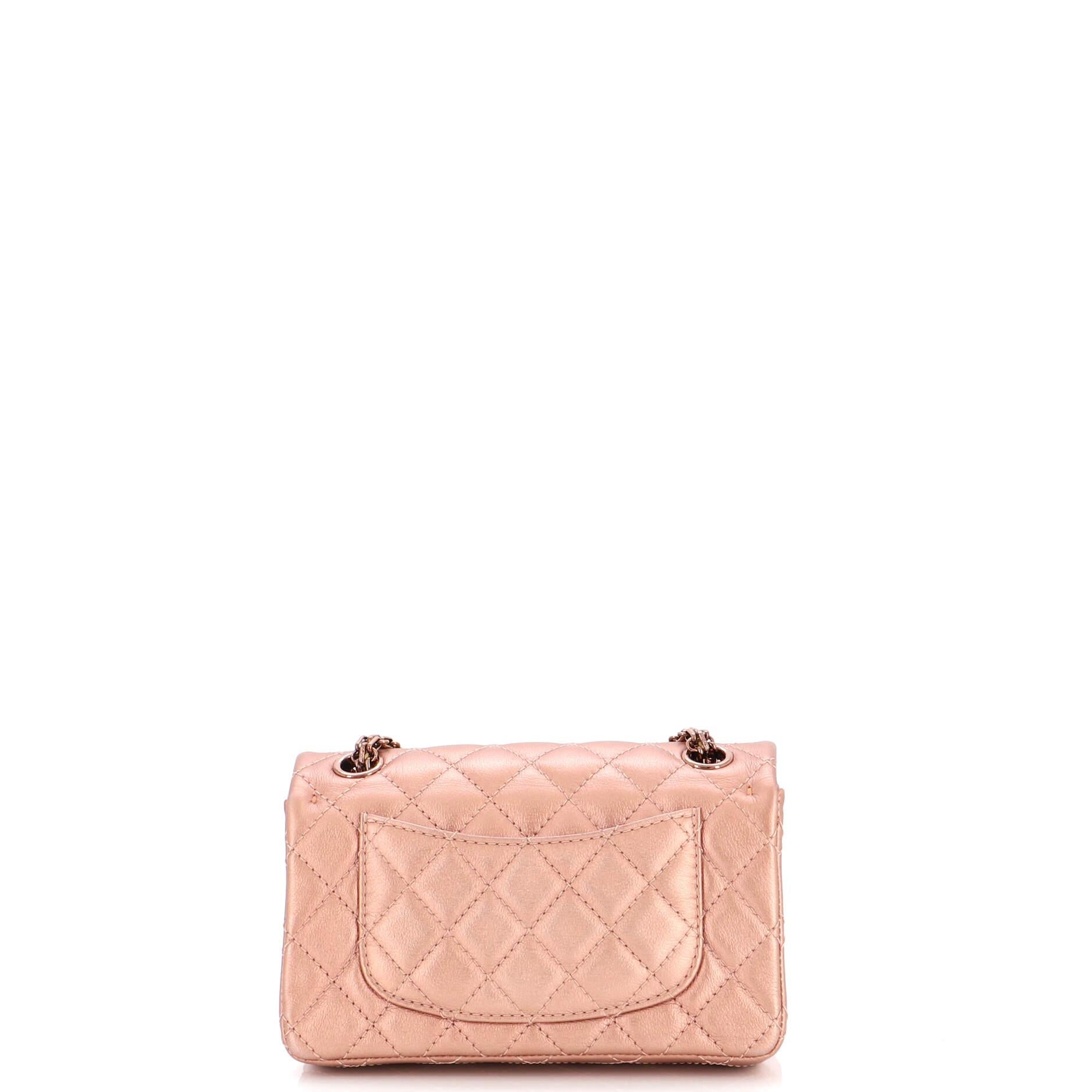 Women's or Men's Chanel Reissue 2.55 Flap Bag Quilted Metallic Calfskin Mini