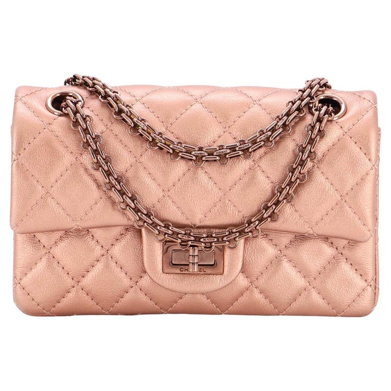 Chanel Reissue 2.55 Flap Bag Quilted Metallic Calfskin Mini For Sale at  1stDibs
