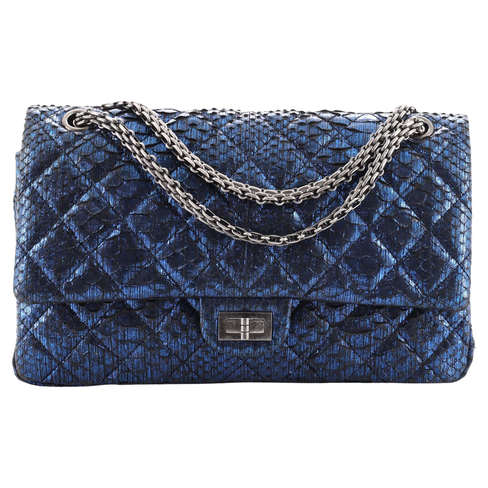 Chanel Reissue 2.55 Flap Bag Quilted Metallic Python 226 at 1stDibs