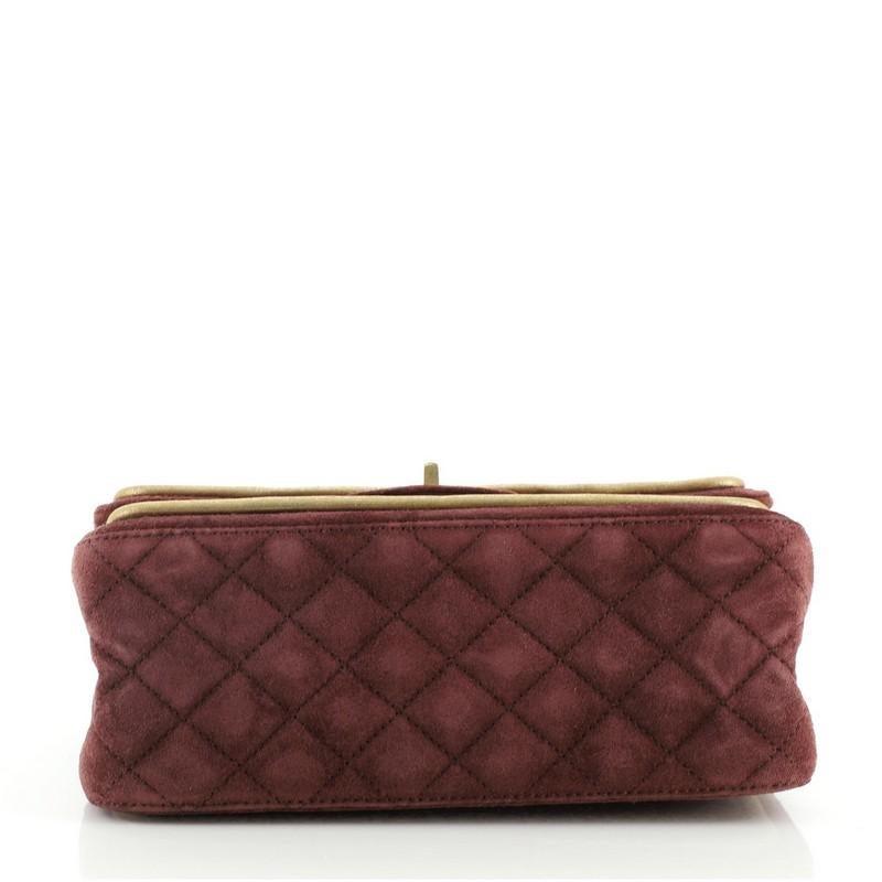 Chanel Reissue 2.55 Flap Bag Quilted Suede with Metallic Calfskin 224 In Fair Condition In NY, NY