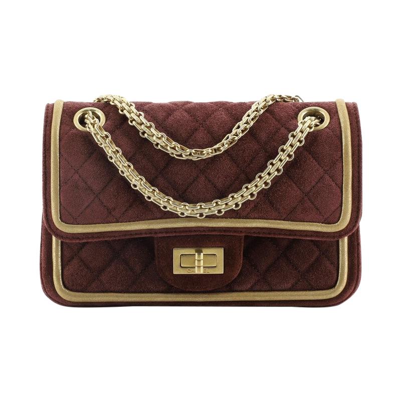 Chanel Reissue 2.55 Flap Bag Quilted Suede with Metallic Calfskin 224