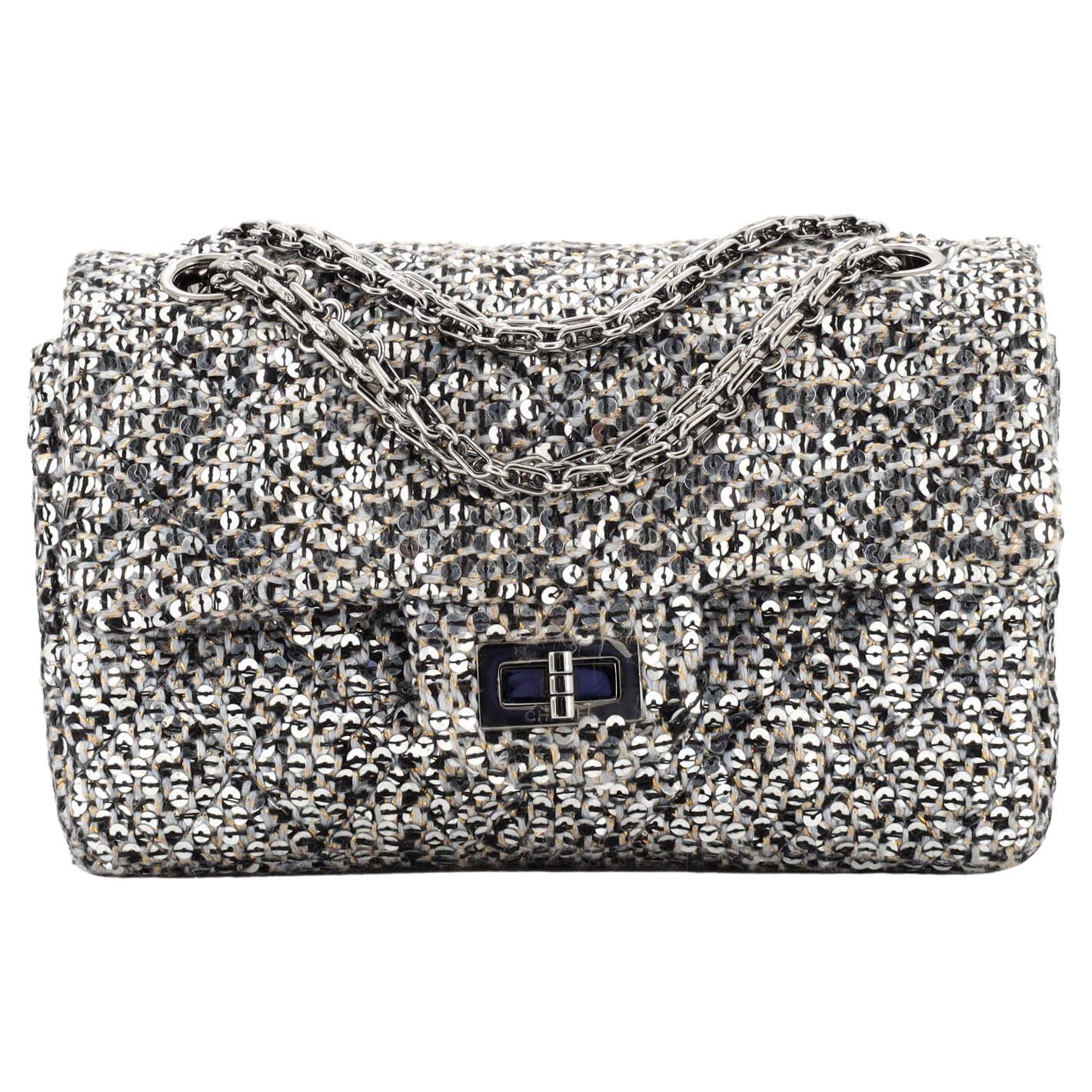 Chanel Reissue 2.55 Flap Bag Quilted Tweed and Sequins Mini