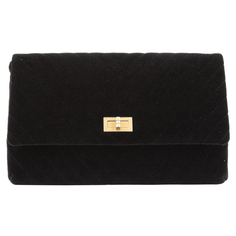 Chanel Reissue 2.55 Flap Clutch Chevron Velvet at 1stDibs