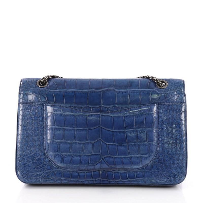 Chanel Reissue 2.55 Handbag Crocodile 227 In Fair Condition In NY, NY