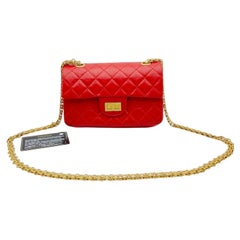 CHANEL Reissue 2.55 Mini Flap Bag Red Quilted Calfskin