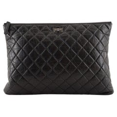 Chanel Reissue 2.55 O Case Clutch Quilted Leather Large