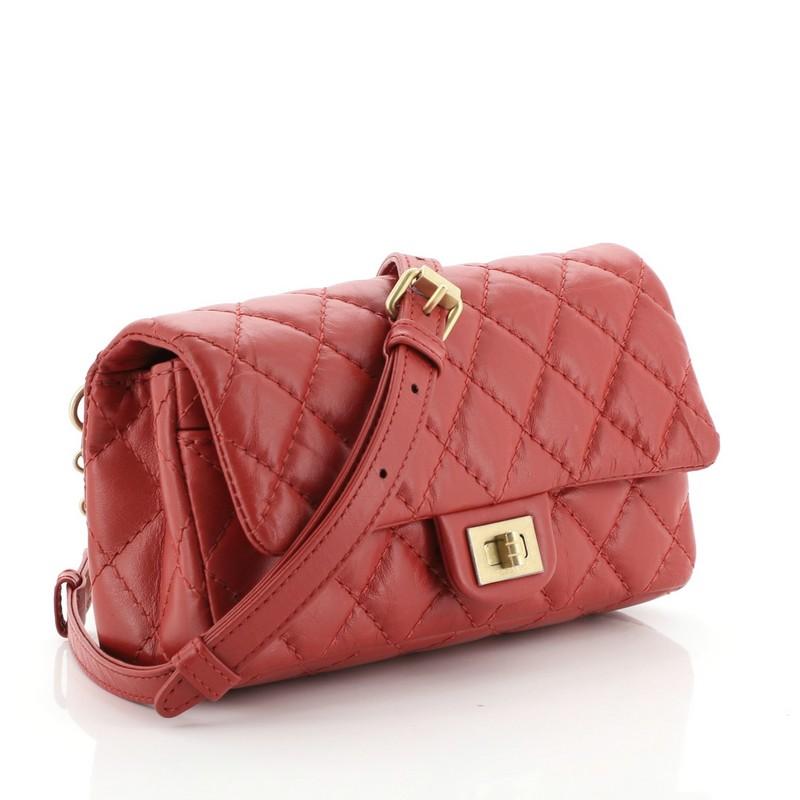 Red Chanel Reissue 2.55 Waist Bag Quilted Aged Calfskin