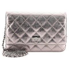 Chanel Reissue 2.55 Portafoglio con catena in pelle di vitello invecchiata trapuntata