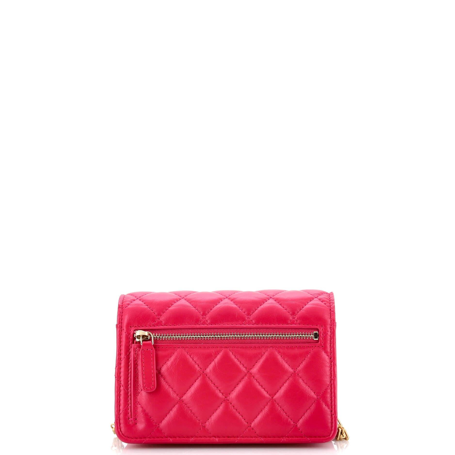 Women's Chanel Reissue 2.55 Wallet on Chain Quilted Aged Calfskin Mini