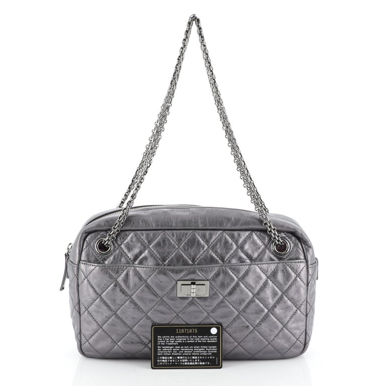 Chanel - Reissue Top Zip Aged Calfskin Camera Bag Silver
