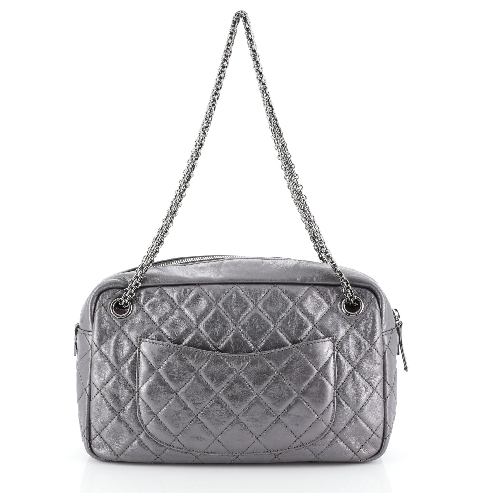 Gray Chanel Reissue Camera Bag Quilted Aged Calfskin Medium
