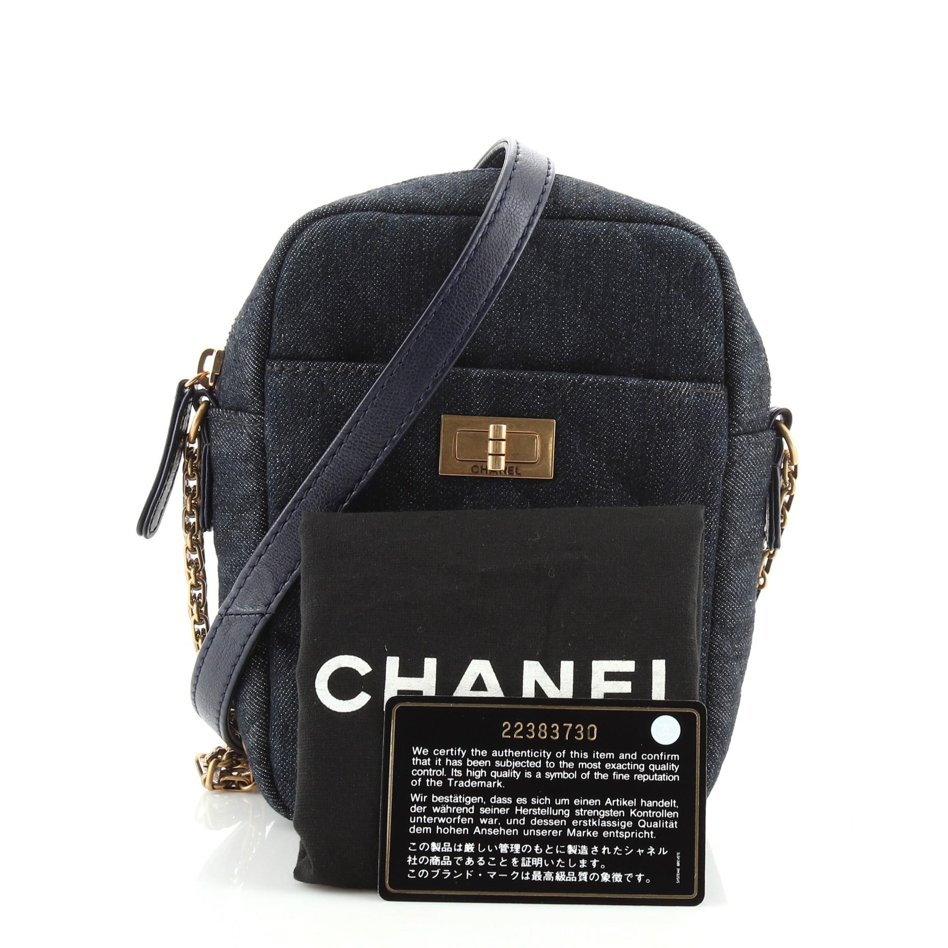 Chanel Reissue Camera Bag Quilted Denim Vertical at 1stDibs