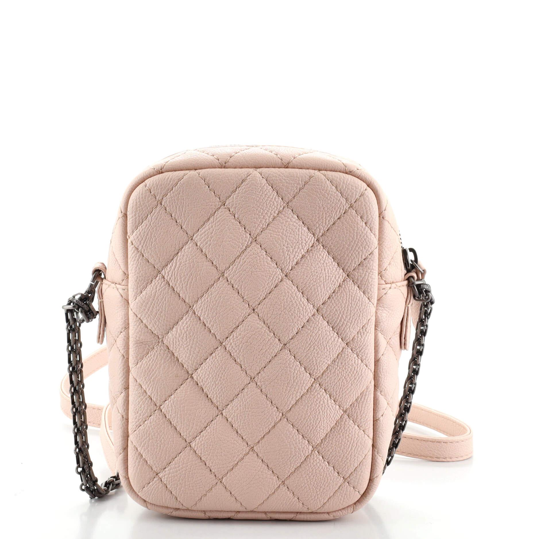 Beige Chanel Reissue Camera Bag Quilted Grained Leather Vertical