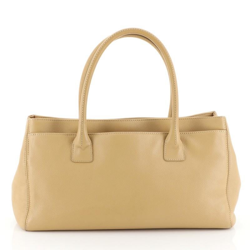 Beige Chanel Reissue Cerf Executive Tote Leather East West 