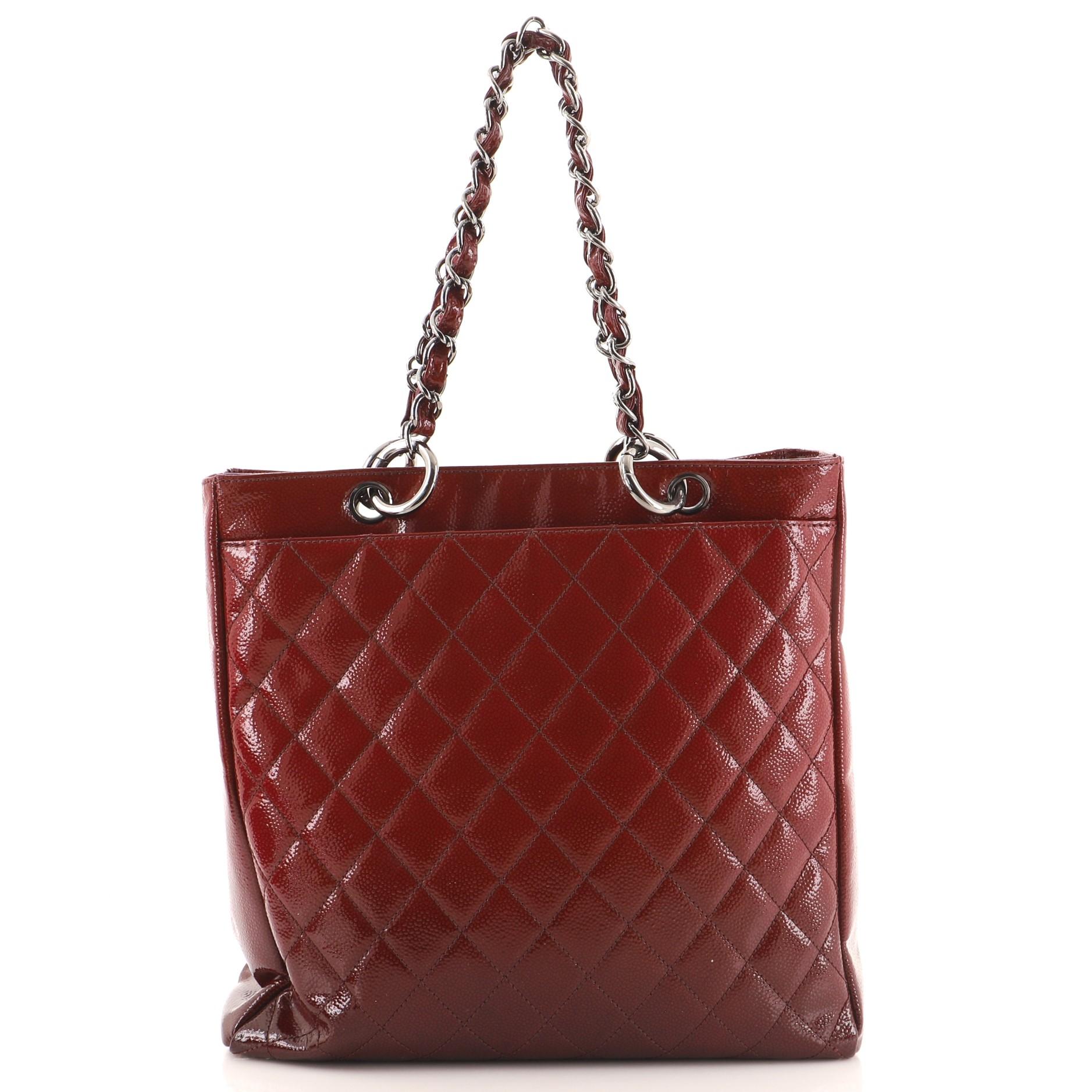 Chanel Reissue Diamond Shine Tote Quilted Patent Caviar Tall In Good Condition In NY, NY