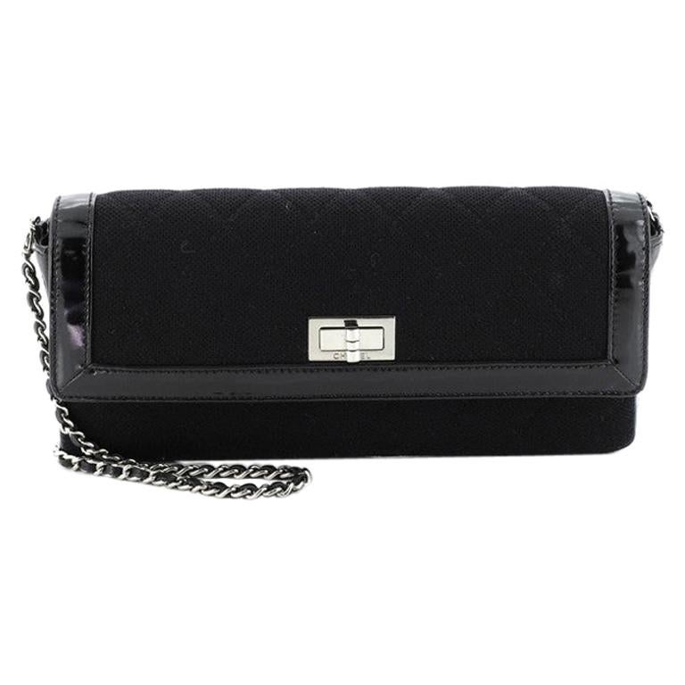 Chanel Reissue Flap Bag Quilted Jersey with Patent East West at 1stDibs