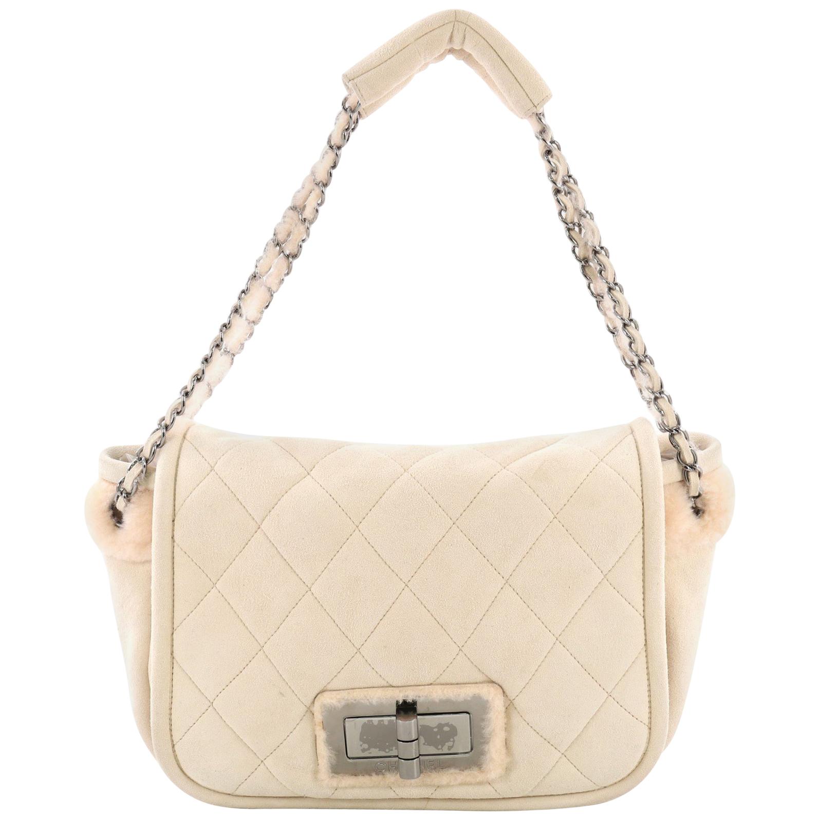 Chanel Reissue Flap Bag Quilted Suede and Shearling Small
