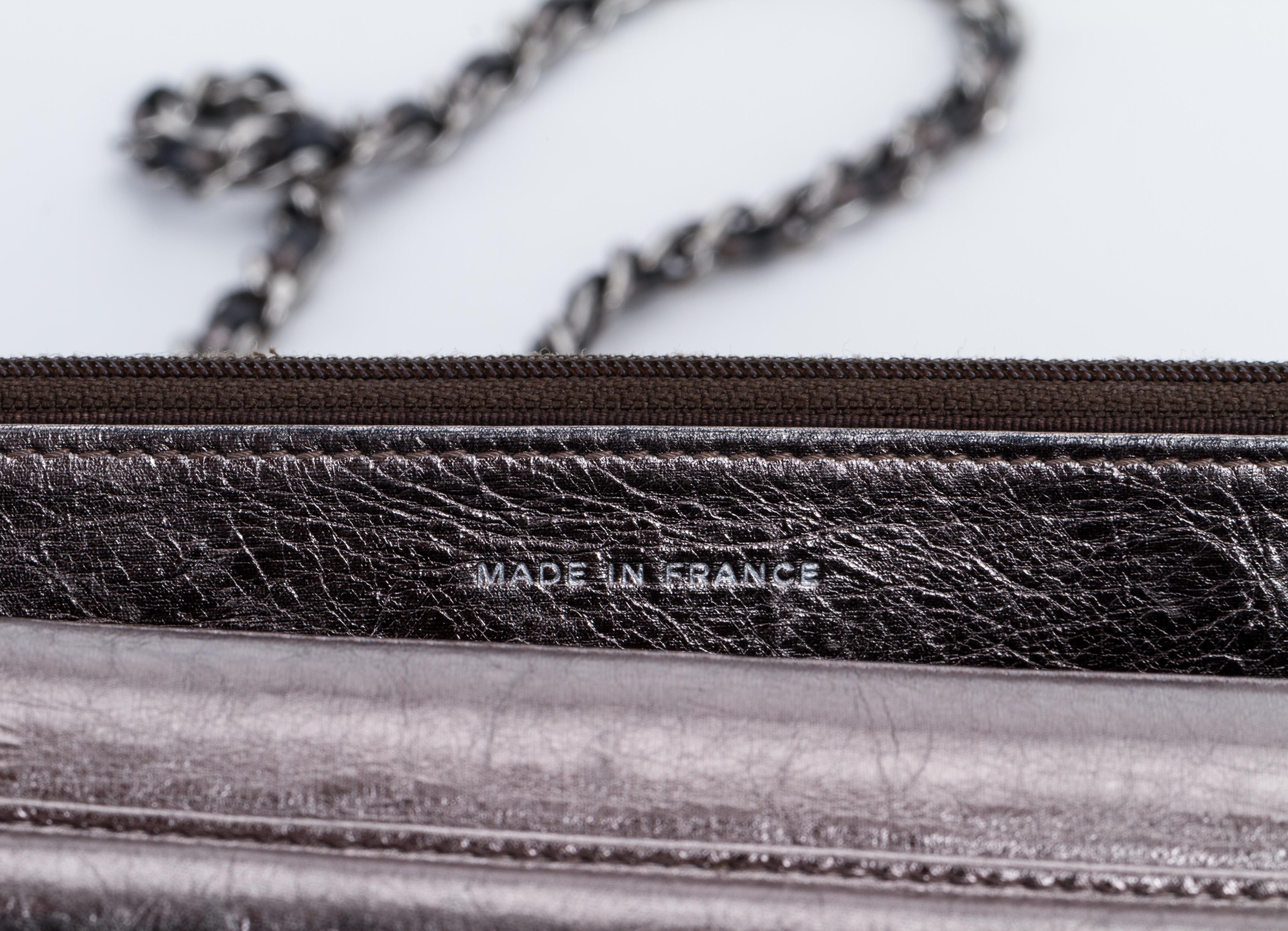 Chanel Reissue Pewter Wallet On A Chain Crossbody Bag 1
