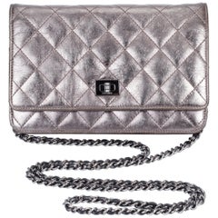 Chanel Reissue Pewter Wallet On A Chain Crossbody Bag