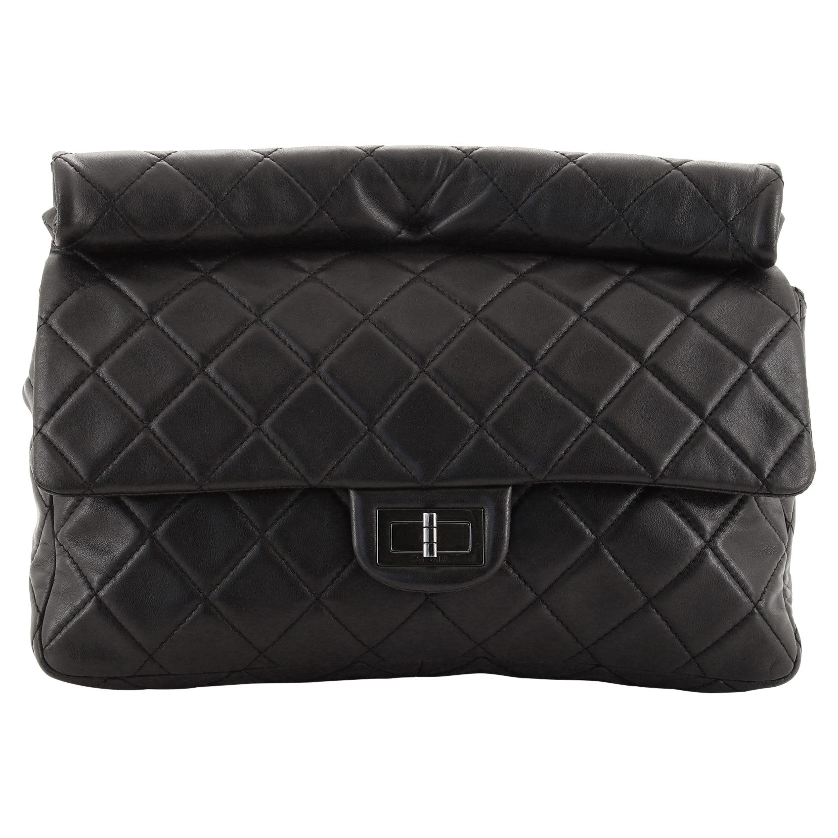 Chanel Reissue Roll Clutch Quilted Lambskin Jumbo