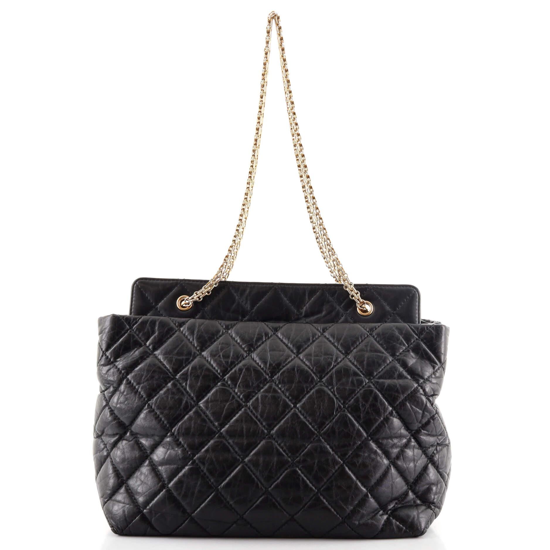 Black Chanel Reissue Tote Quilted Aged Calfskin Medium