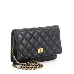 Chanel Reissue Brieftasche an der Kette Gesteppt Gealtertes Kalbsleder::