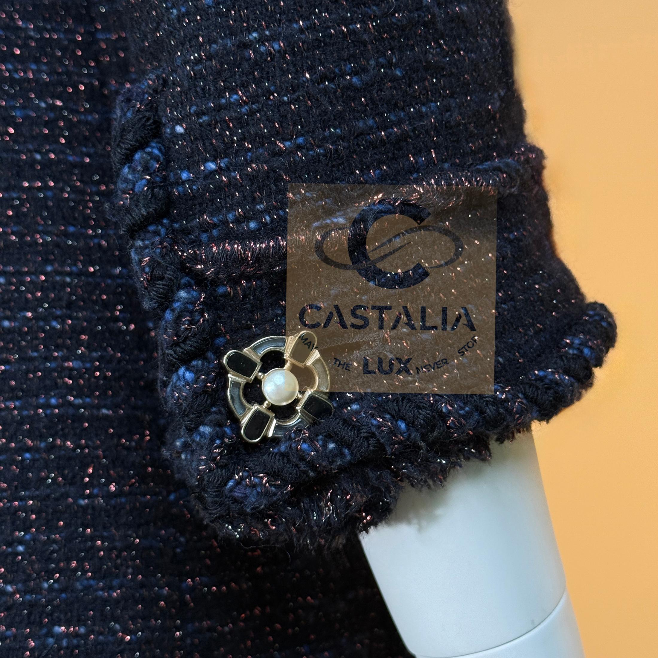 Chanel Relic Paris / MONACO Giacca in tweed nero 36 FR in vendita 6