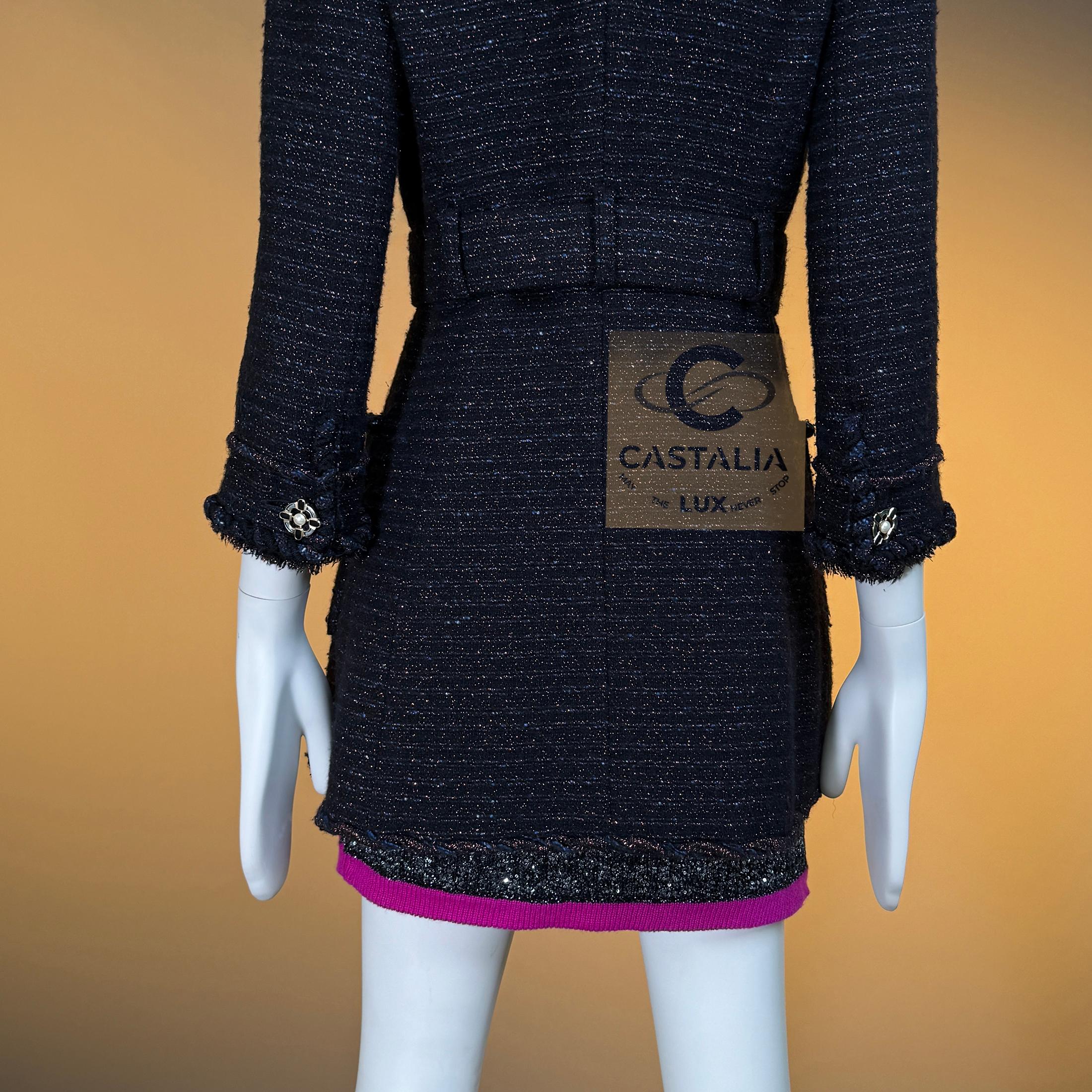 Chanel Relic Paris / MONACO Giacca in tweed nero 36 FR in vendita 9