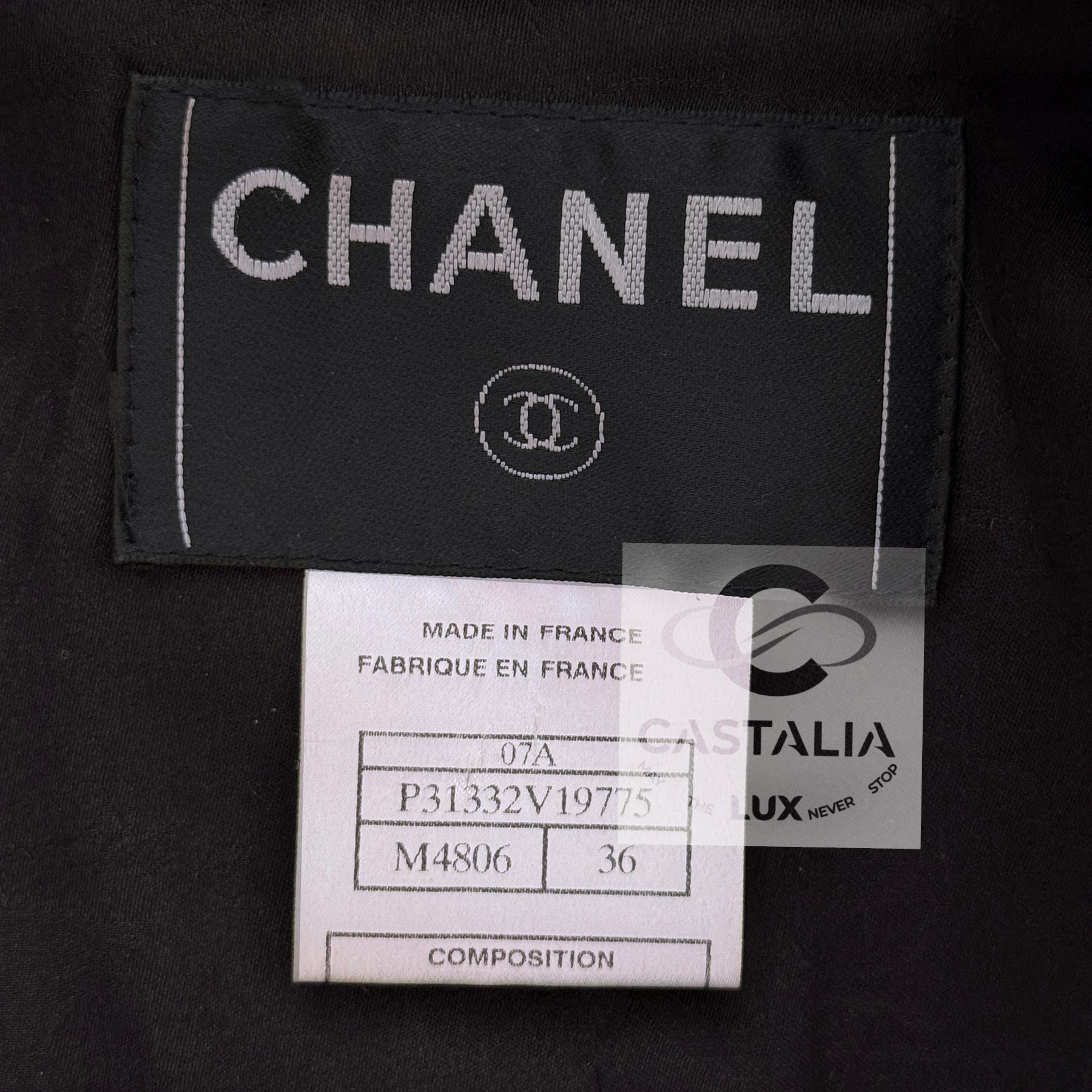 CHANEL Relic Paris / MONACO Chaqueta de tweed negra 36 FR en venta 10