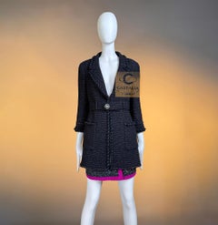 CHANEL Relic Paris / MONACO Black Tweed Jacket 36 FR