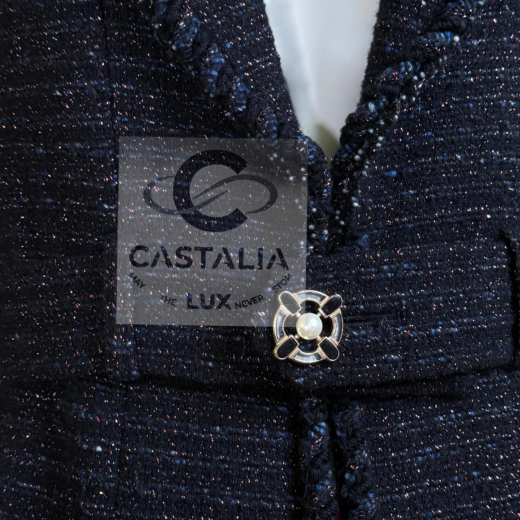 Chanel Relic Paris / MONACO Giacca in tweed nero 36 FR in vendita 2