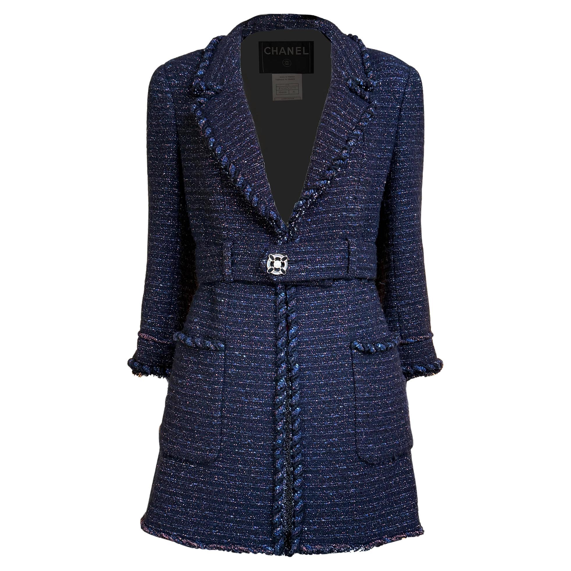 CHANEL Relic Paris / MONACO Black Tweed Jacket 36 FR