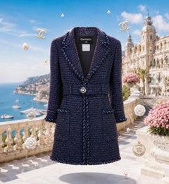 CHANEL Relic Paris / MONACO Schwarz Tweed Jacke 36 FR