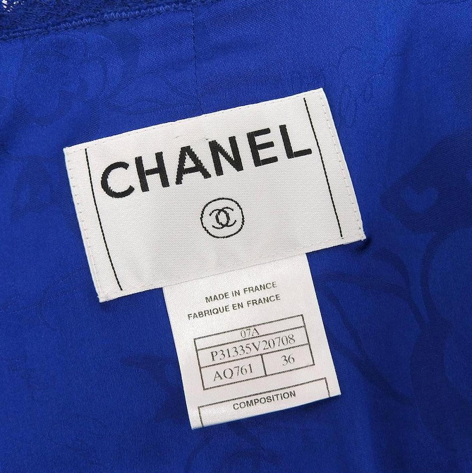 CHANEL Relic París / Mónaco Chaqueta de tweed azul real 36 FR en venta 1