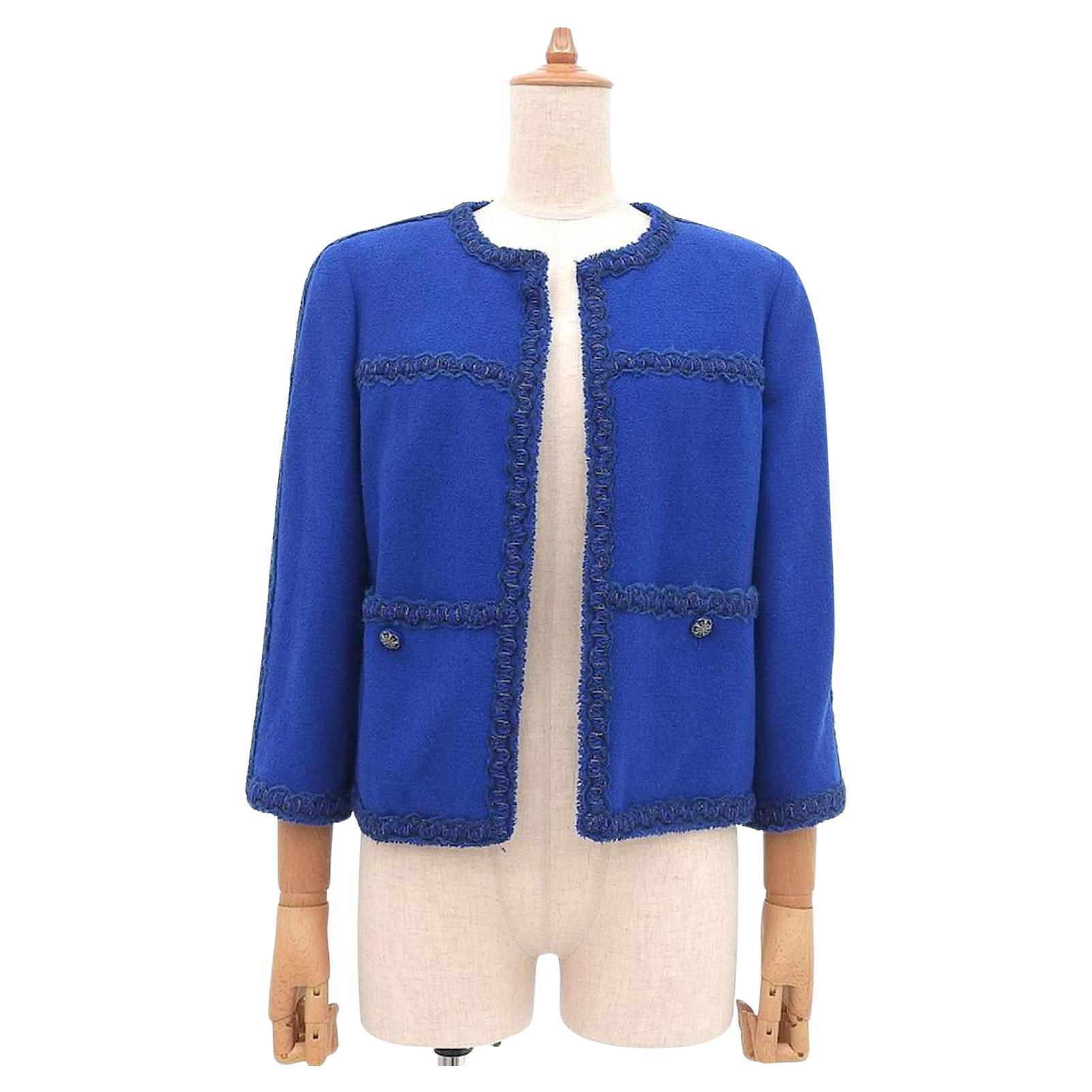CHANEL Relic Paris / Monaco Veste en tweed bleu roi 36 FR