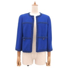 CHANEL Relic Paris / Monaco Veste en tweed bleu roi 36 FR