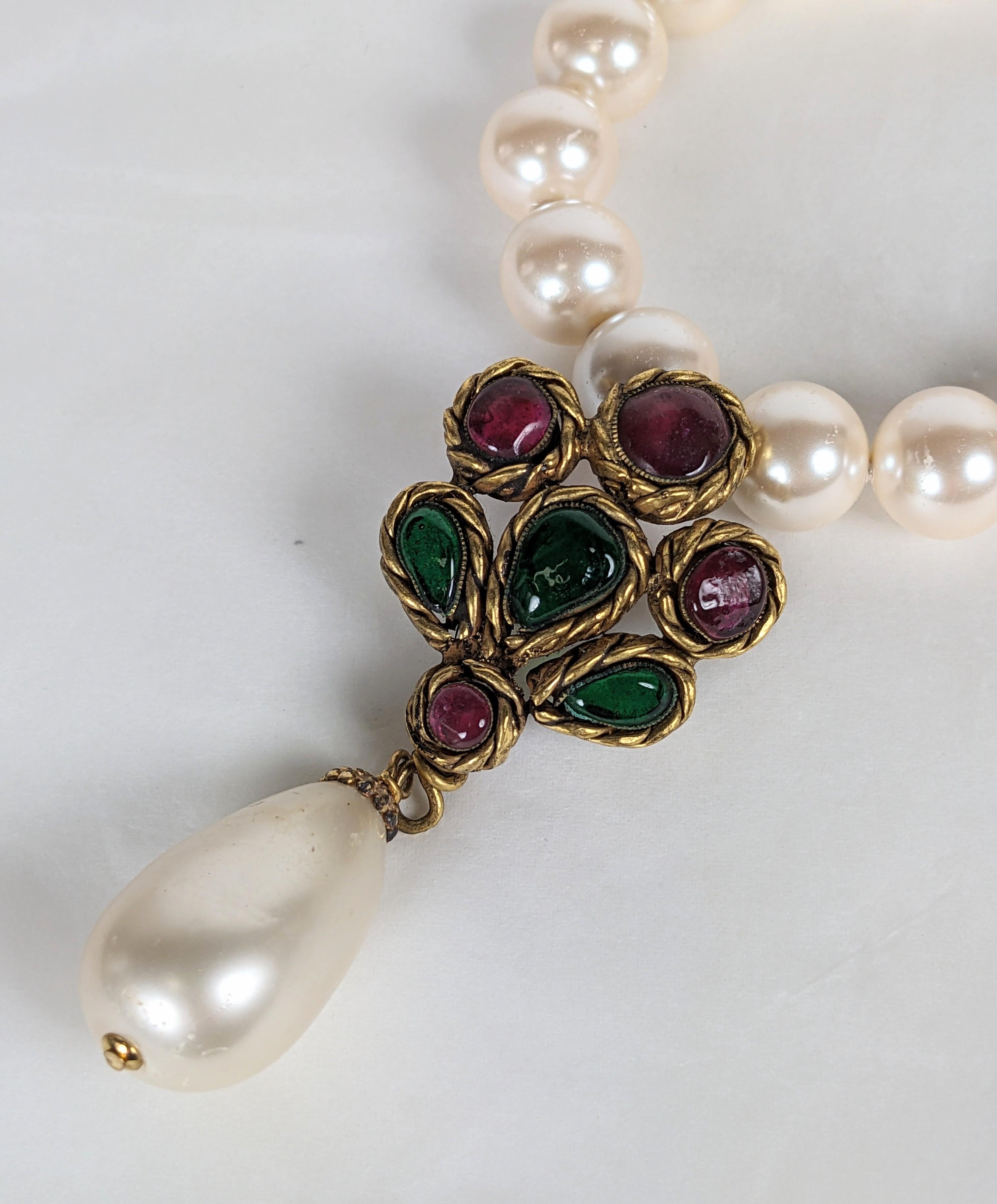 Chanel Renaissance Revival Pearl Pendant, Maison Gripoix In Good Condition For Sale In New York, NY